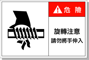 危险 旋转注意